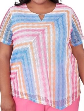 Plus Size Alfred Dunner Women's Crochet  Blouse
